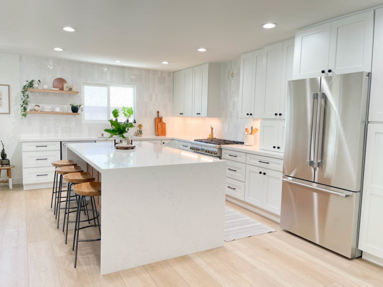 Kitchen Remodel with full furnished in white